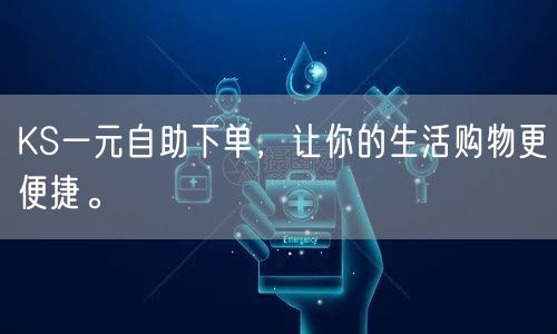 KS一元自助下单，让你的生活购物更便捷。