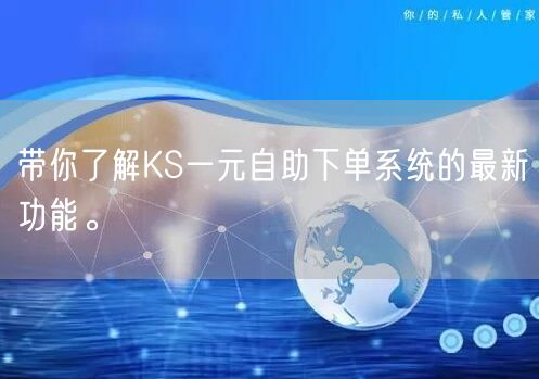 带你了解KS一元自助下单系统的最新功能。
