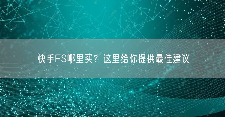 快手FS哪里买？这里给你提供最佳建议