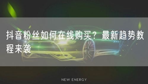 抖音粉丝如何在线购买？最新趋势教程来袭