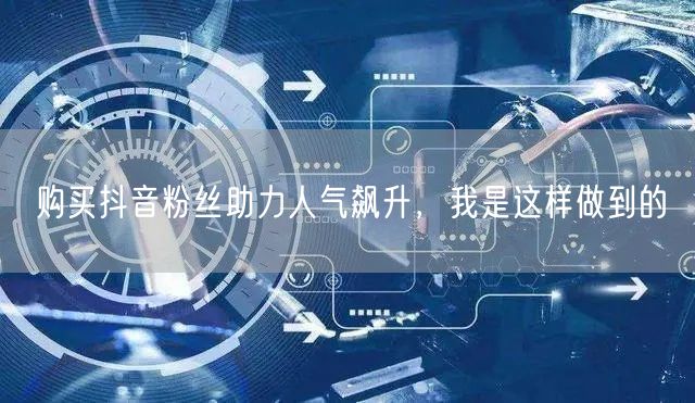 购买抖音粉丝助力人气飙升，我是这样做到的