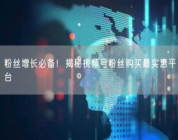 粉丝增长必备！揭秘视频号粉丝购买最实惠平台