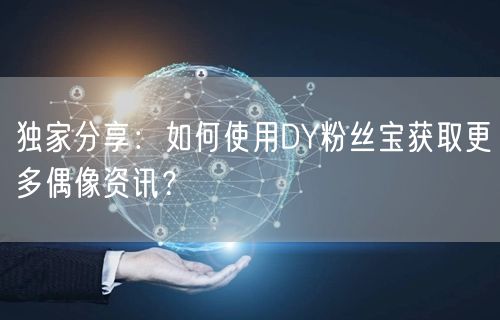独家分享：如何使用DY粉丝宝获取更多偶像资讯？