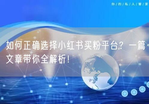 如何正确选择小红书买粉平台？一篇文章带你全解析！